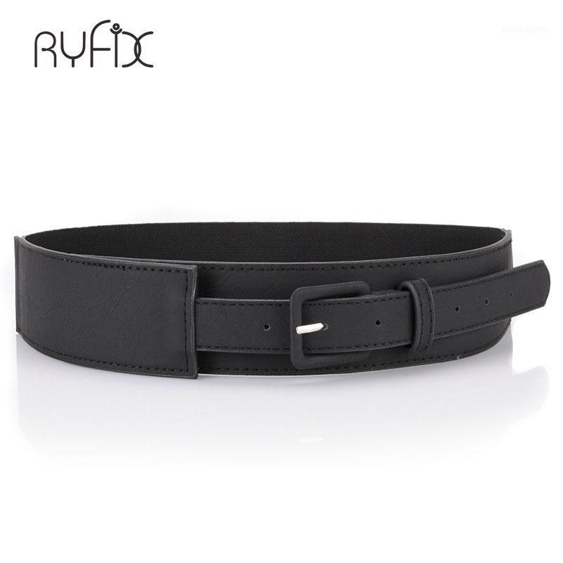 

Belts Fashion Wide Faux Leather Belt Elastic For Women Dress BL202, Black;brown