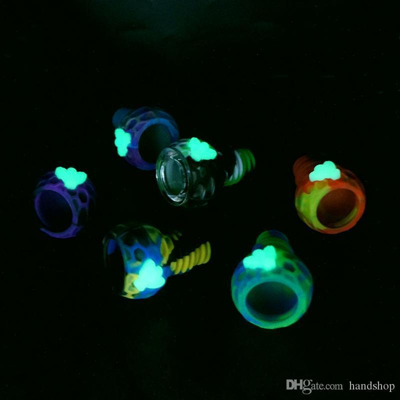

Luminous Bee pattern 14mm or 18mm bowl for glass smoking bongs high quality Unbreakable silicone bong bowls