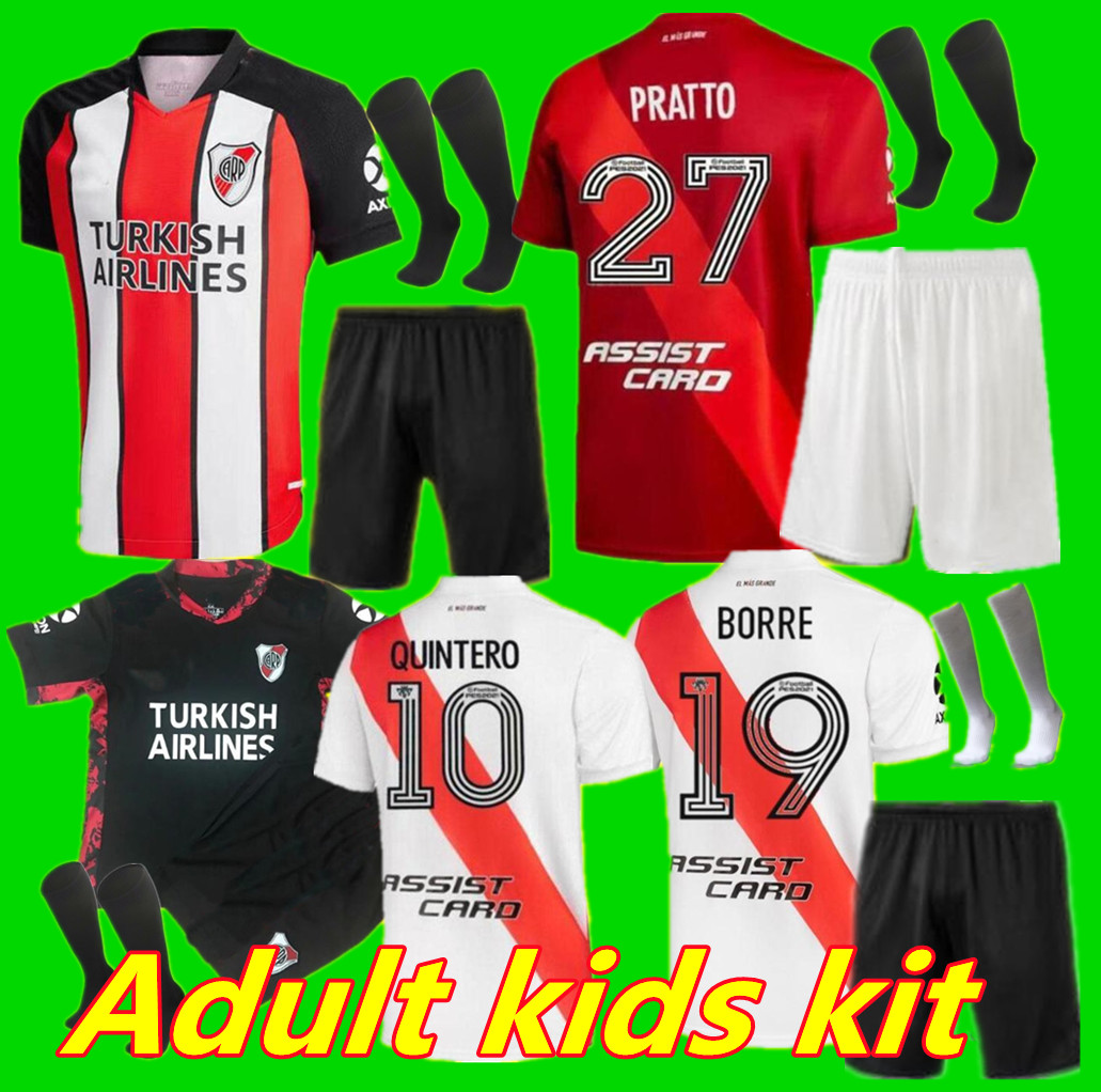 

Adulte enfants Soccer Jerseys 2021 2022 Riverbed Cruz Quintero Homme Maillot Borre Fernandez Prato Football Camisheta de River 21/22, Customize