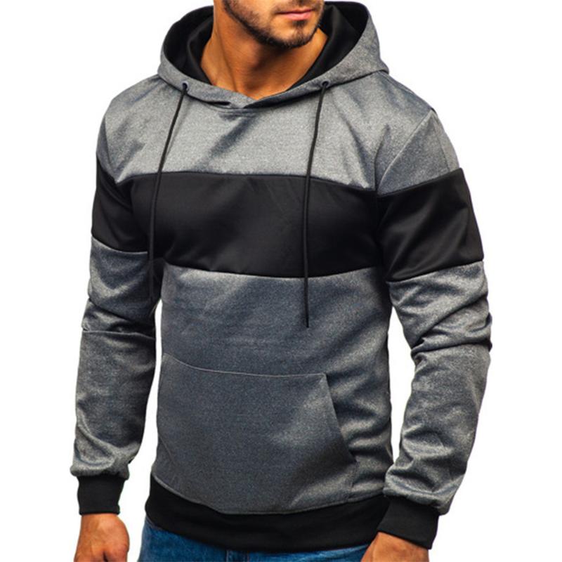 

Men's Hoodies & Sweatshirts Mens Fashion Autumn Winter Clothes For Tops Color Patchwork Sweatshirt Clothing, Red