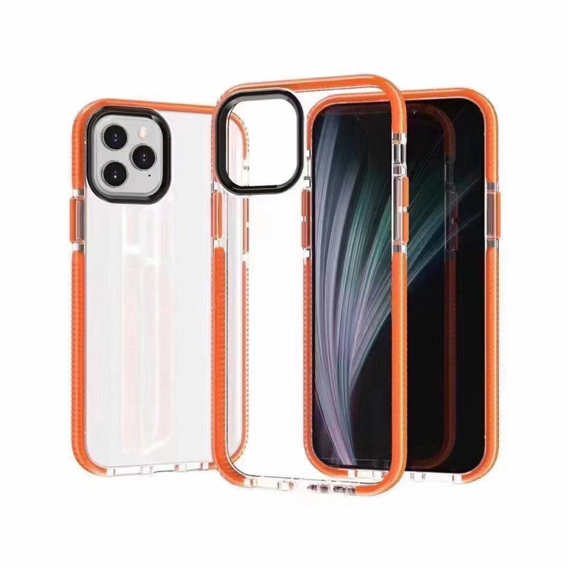 

plain weave Two-tone Cell Phone Cases For iPhone 13 12 11 Pro Max Xs XR 7 8 Plus Clear Soft TPU Dual Color Hybrid Cover