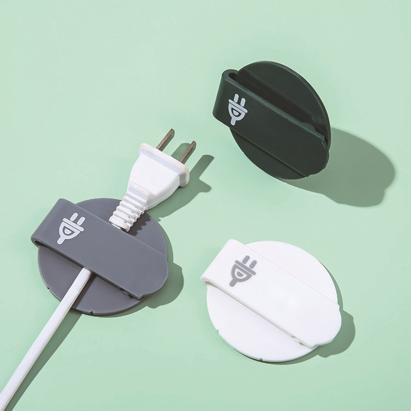 3Pcs/Set Multifunction for Household Kitchen Supplies Self-adhesive for Power Plug Socket Plug Hook ABS Wall Hanging 3Colors-image-690910465
