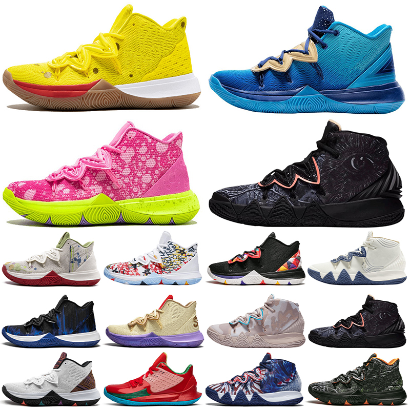

Youth Child Childrens Kyrie 5 Cartoon Basketball Shoe Sports Yellow Pink Boys Shoes Irving Sneakers Top Sale Bob Eponge