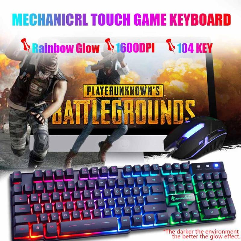 

Gaming Keyboard Imitation Mechanical With Backlight Gamer Wired USB Business Keyboards For Computer Mouse Combos
