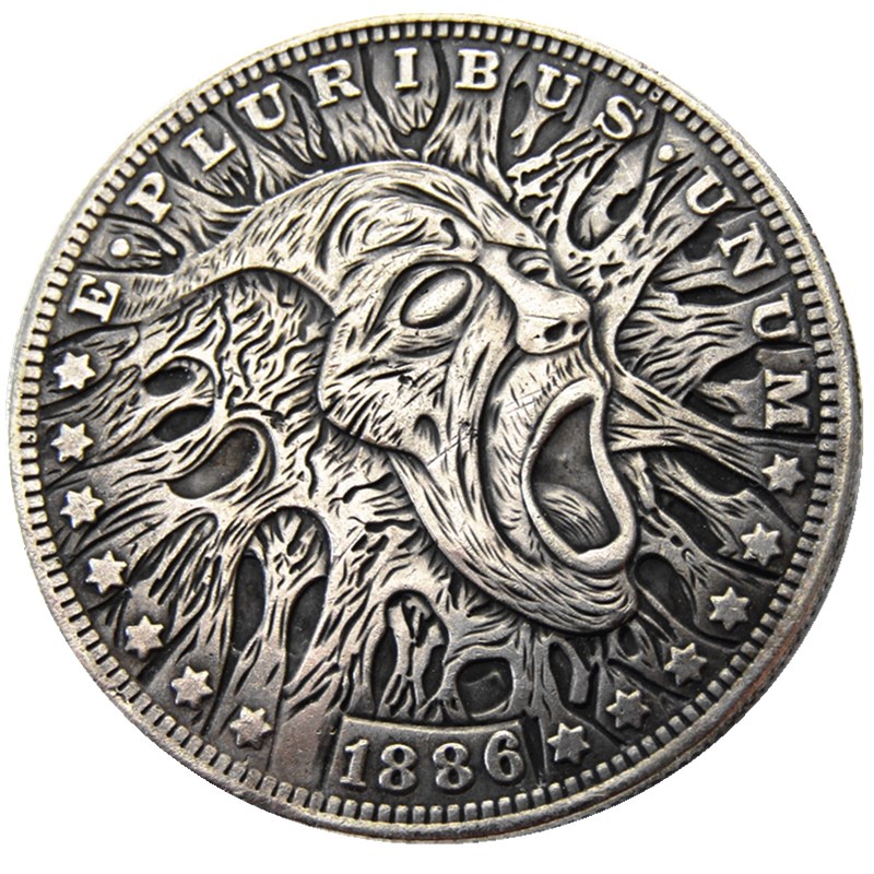 

HB15 Hobo Morgan Dollar skull zombie skeleton Copy Coins Brass Craft Ornaments home decoration accessories
