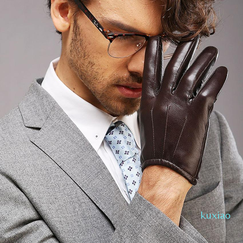 Mens Soft Sheep Skin Genuine Leather Winter Smart Casual Gloves GL103 
