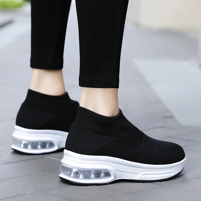 

Top High Quality Women's mesh breathable shoes student casual women white purple black pink lightweight cushion running soft bottom socks, A2