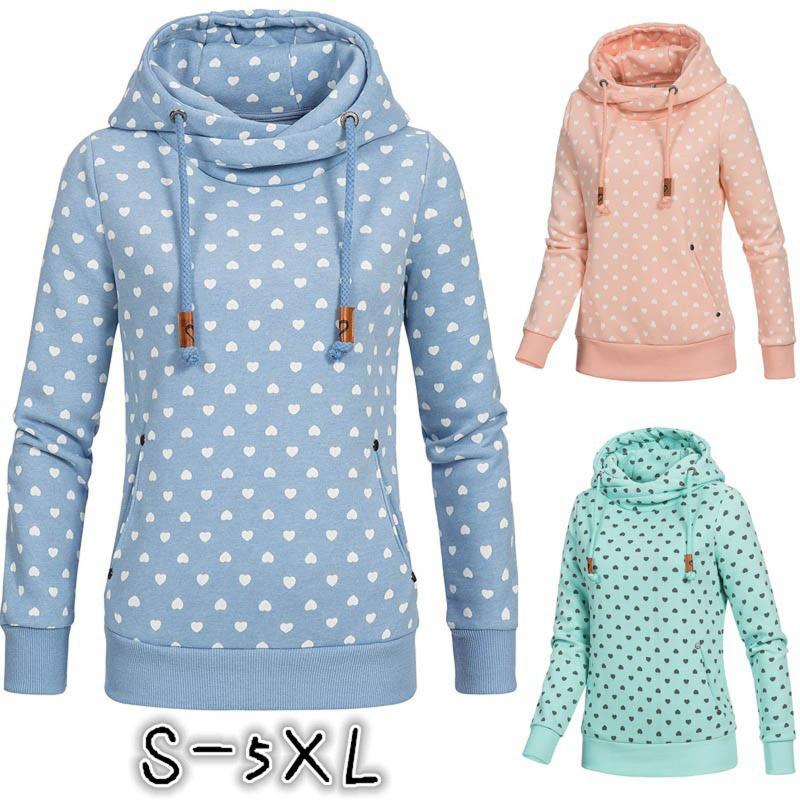 

Women Casual Sweatshirts Long Sleeve Fleece Printed Pocket Hoodie Blouse Top Shirt Plus Size Autumn Winter Pullover Tops #40 Women' Hoodies, Blue
