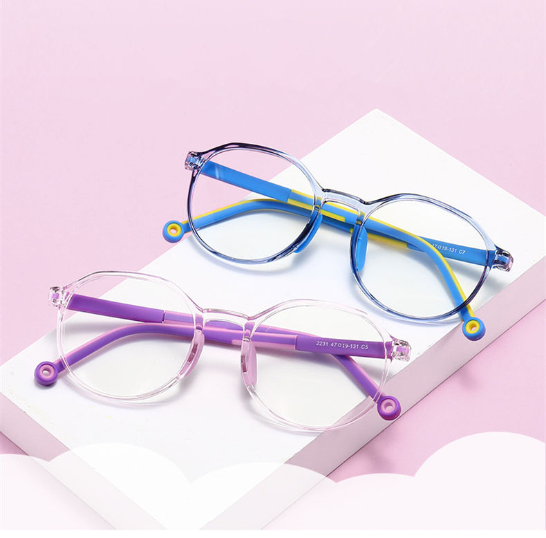 

2021 Household Sundries 2231 optical TR90 glass men's and women's flat lens round fashion goggl children's eye frame 7 colors