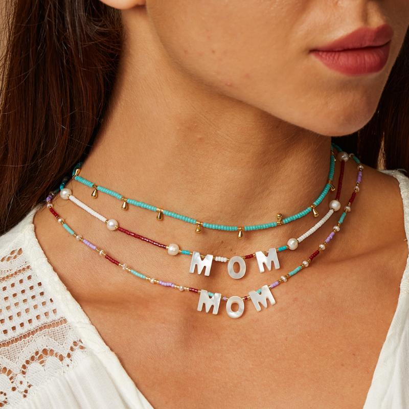 

Chokers ZMZY Chain 1PC Boho Gift For Mom Pendant Necklace Women Girls Steel Shell Jewelry Simple Design Mother's Day