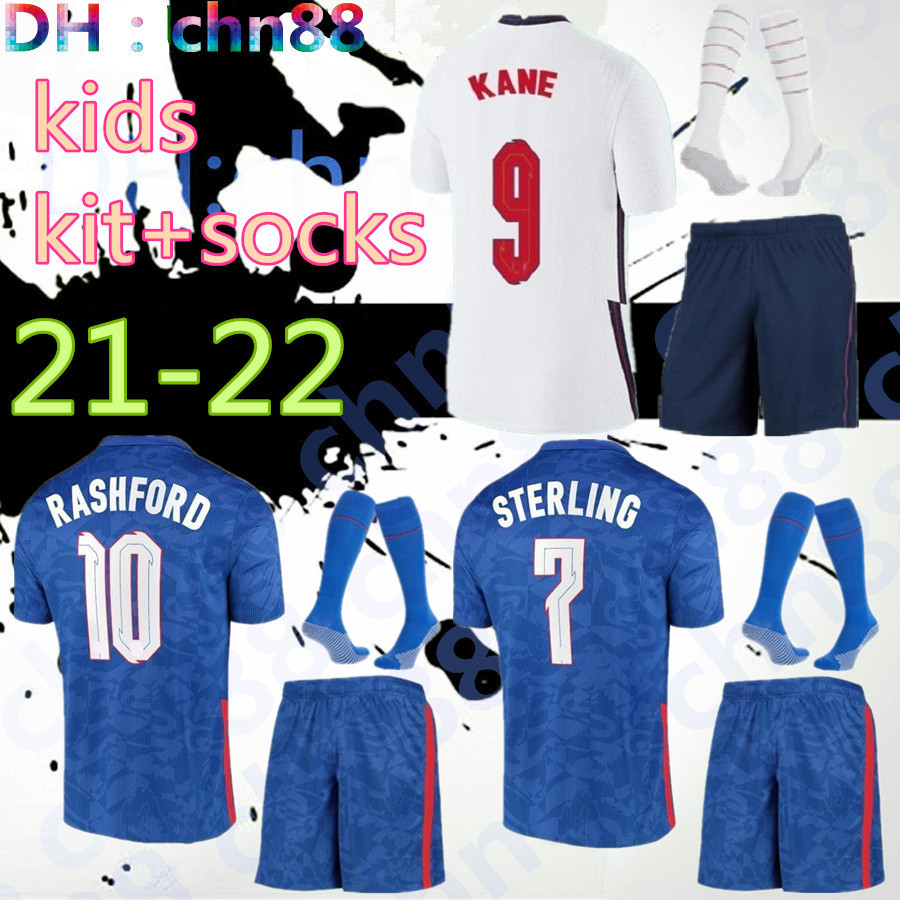 

2020 2021 MOUNT soccer jerseys KANE RASHFORD VARDY STERLING STURRIDGE SANCHO jersey 2021 kids kit + socks football shirt, Home