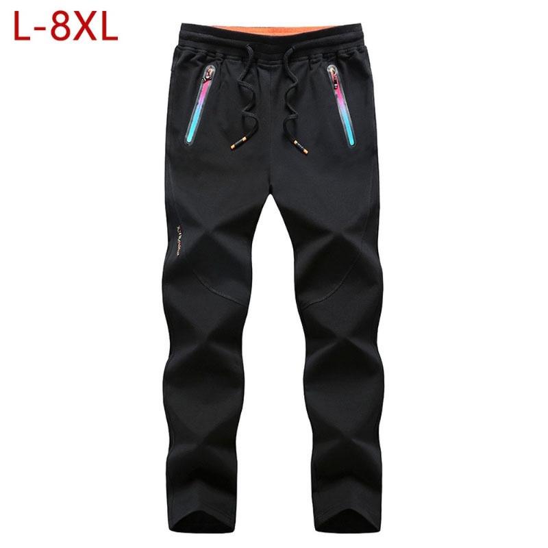 

Men's Pants -8XL Men Leisure Cotton Sweat Spring Autumn Male Big Size Casual Elastic Fitness Cargo Workout Jogger Baggy Trousers CF25, Black