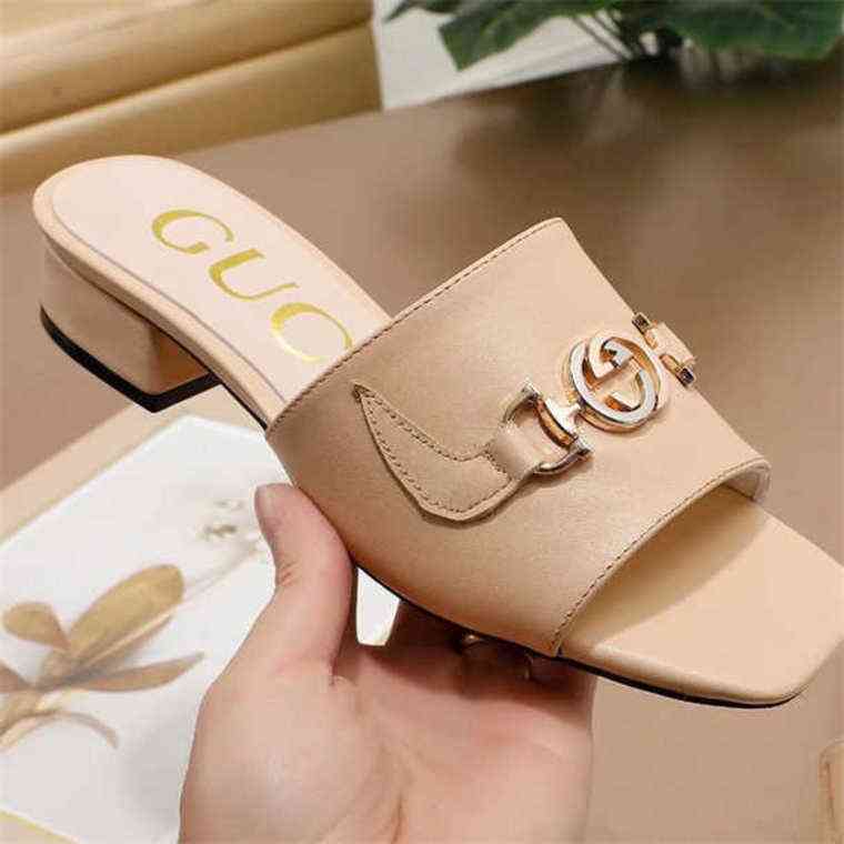 

luxury italy designer brand slippers super great quality with full package for women gift present lady birthday wedding sandals shoes heels 5TTX, Black