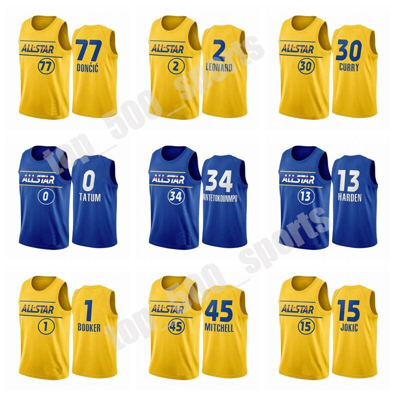 

All-Star Jersey Basketball Stephen Curry Luka Doncic LeBron 23 James Harden Kawhi Leonard Kyrie Irving Giannis Antetokounmpo Joel Embiid Men, Black;red