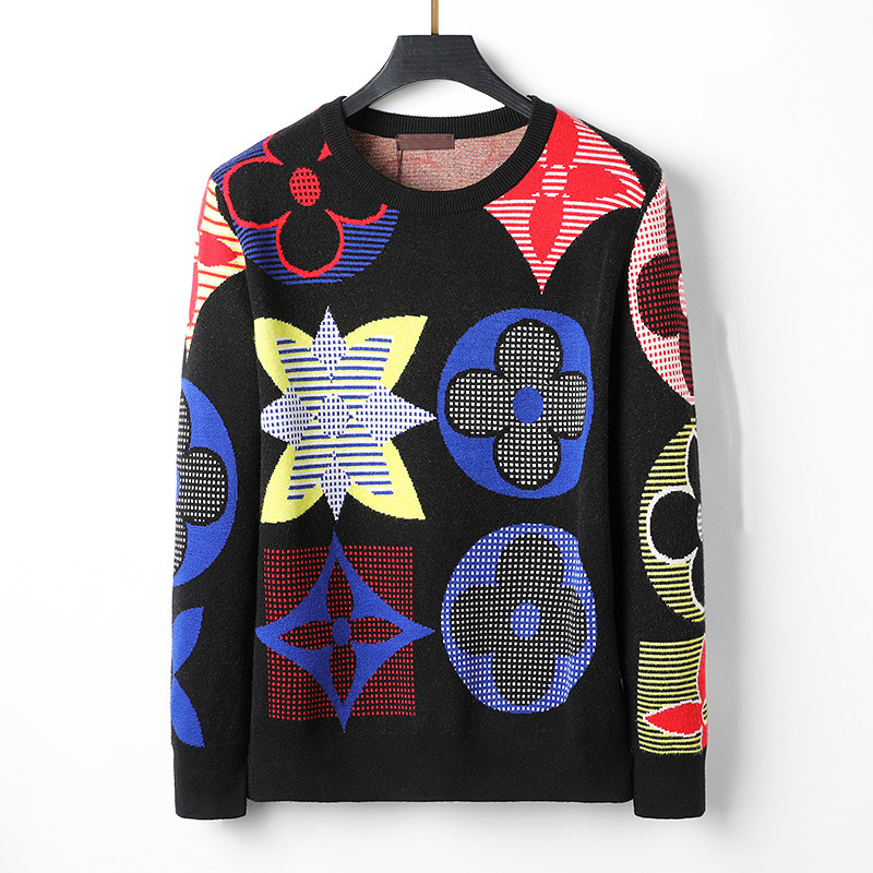

2021Mens Womens Designers Sweaters LUXE Sweatshirt Embroidery Knitwear Winter Clothes Classic series letter jacquard sweater are made of high quality M-3XLZO06, Black