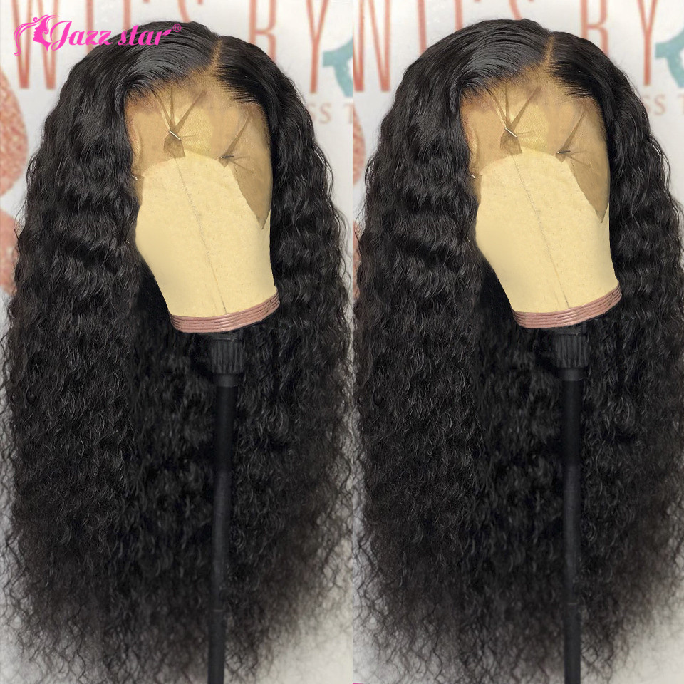 

13x4 HD Transparent Lace Front Human Hair Wigs Deep Wave Frontal Wig For Women Pre Plucked Brazilian Non-Remy Jazz Star 210630, Natural color