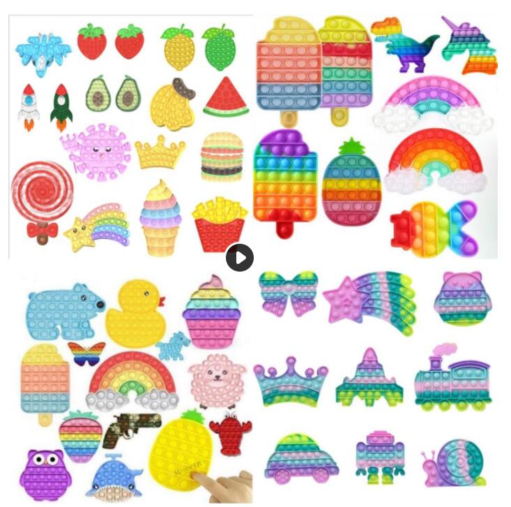 Plenty stock NEW!!! Fidget Toys Push It Bubble Antistress Toys Anti-stress Soft Sensory Gifts Reusable Squeeze Gifts Stress Reliever Interactive-image-660851689