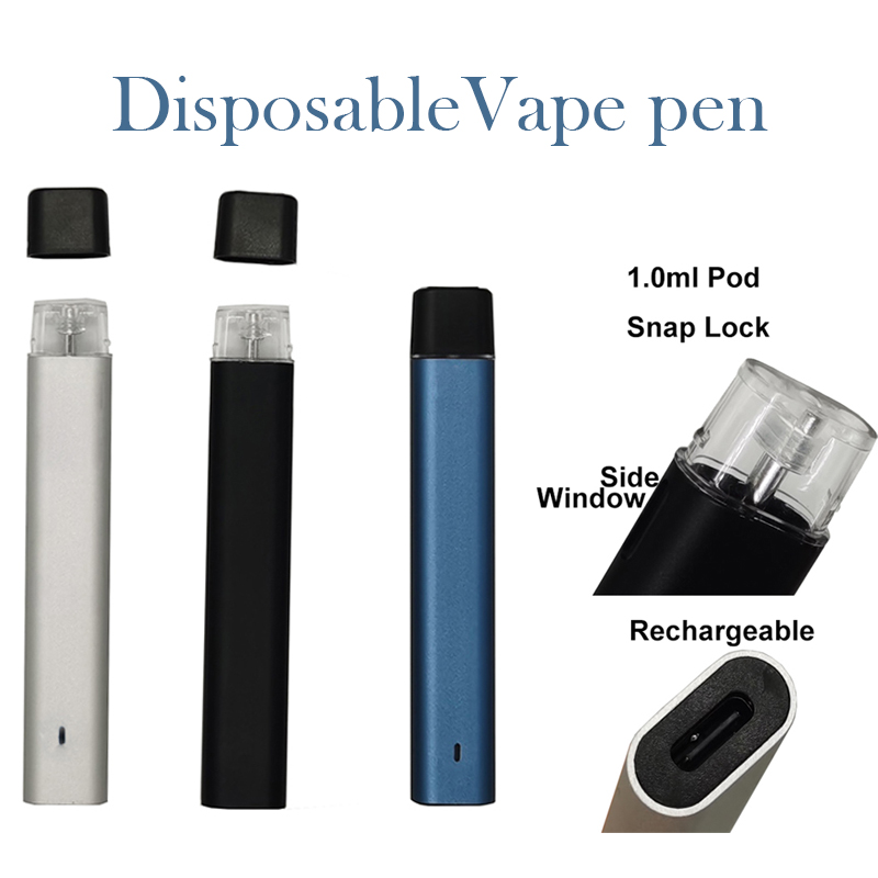

Delta 8 Disposable Vape Pen Rechargeable Pens 1.0ml Empty Closed Pod System 240 mah Battery Snap On Devices E Cigarette Pods Ceramic Coil Vaporizer Starter Kits