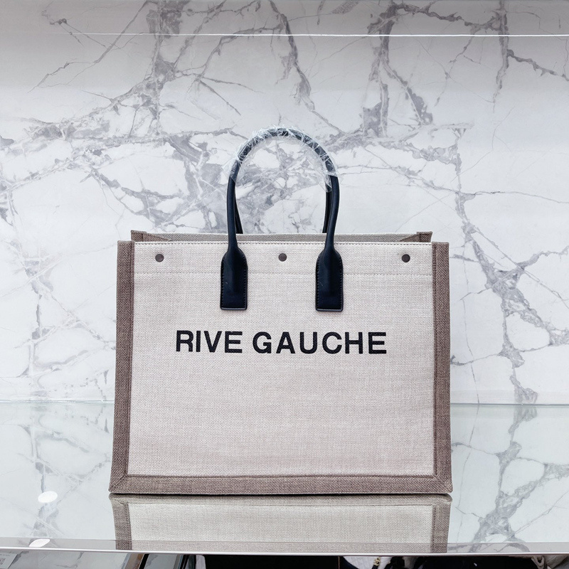 

Top Quality Rive Gauche Canvas Totes Flap Shoulder Crossbody Beach Bags Vintage Onthego Designer Luxury Handbags Lady Shopping Purses Women Messenger Bag, Add box