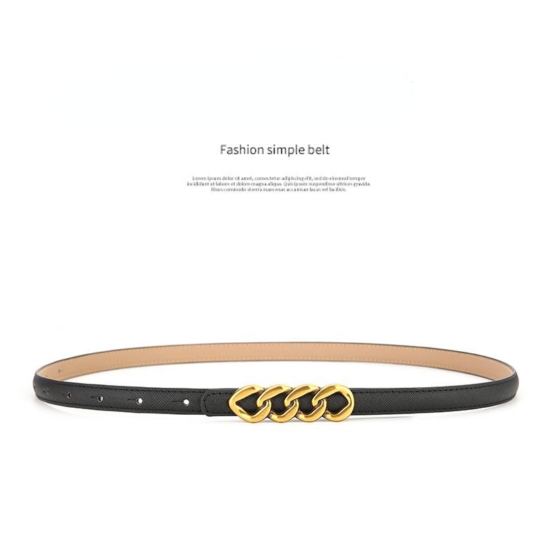 

Belts 2021 Ins Fashion Solid Color Belt Twist Buckle Head Female Thin Waist Temperament Wild Black, Black;brown