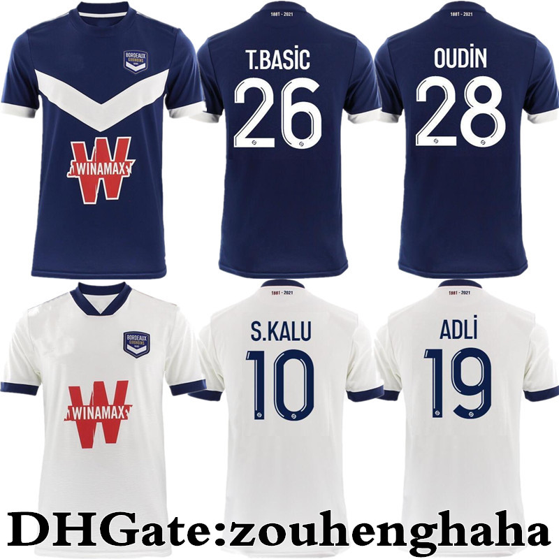 

Girondins Bordeaux Soccer Jersey 2021 22 Home Away Football shirt Kit ADLI BRIAND OUDIN .KALU T.BASIC maillots de foot