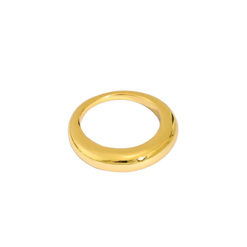 

Cluster Rings 1pc 18k Gold 100% Authentic 925 Sterling Silver Jewelry White /Gold Rounded Smooth Ring Adjust TL J1394