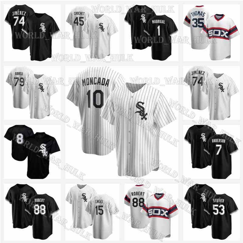 

10 Yoan Moncada Jersey 15 Adam Engel 74 Eloy Jimenez 88 Luis Robert 23 Edwin Encarnacion Garrett Crochet Bo Jackson 35 Frank Thomas, Blue;black