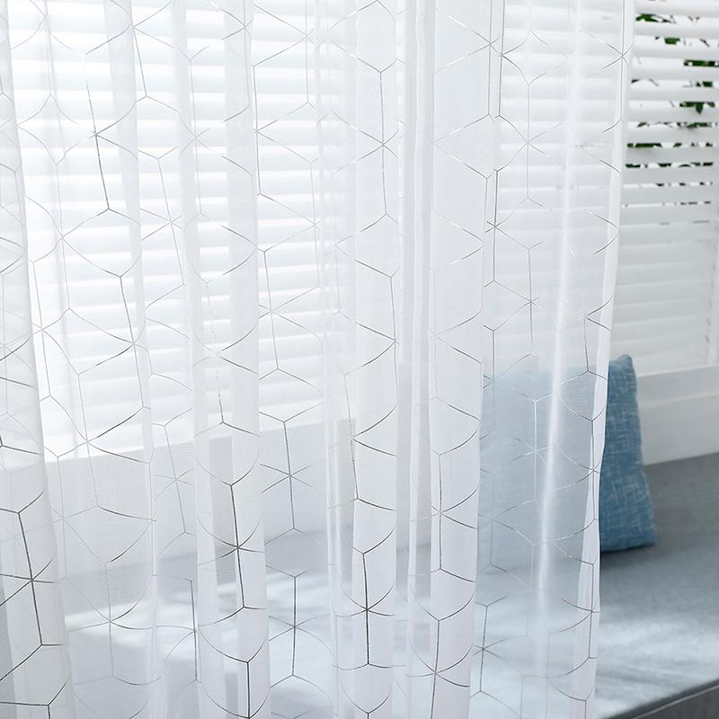 

Curtain & Drapes Bronzing Silver Window Gold Foil See Through Easy Install Soft Romantic High Quality Home Decor