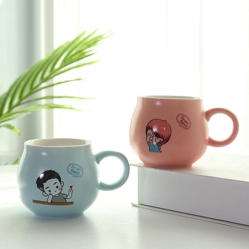 

Mugs Cute Breakfast Cup Cartoon Ceramic Office Accessories Drinking Glasses Handmade Afternoon Tea Coffee Cups Friend Gift Gobelets D