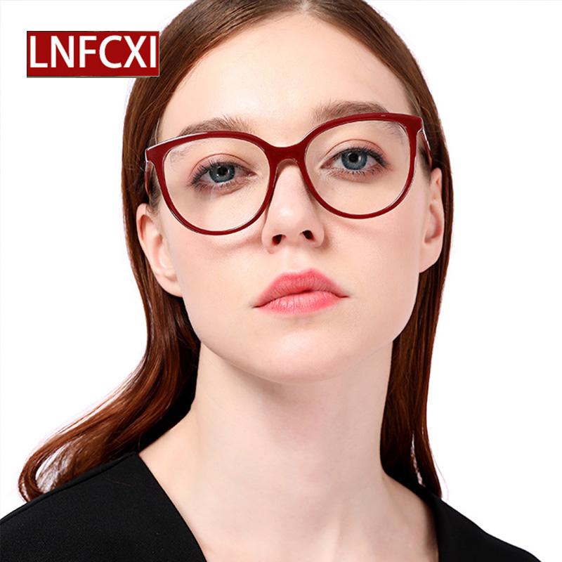 

Fashion Sunglasses Frames LNFCXI Female Oval Eyeglasses Frame Women Clear Lens Optical Designer Glasses Fake