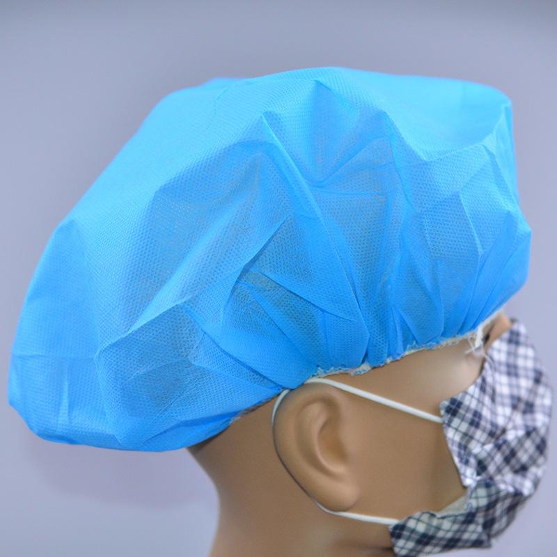 

Shower Caps 5pcs Disposable Chef Hat Bath Cap Dust-proof Head Cover Non-woven Mushroom For Women And Men Oil-proof Cigarette End