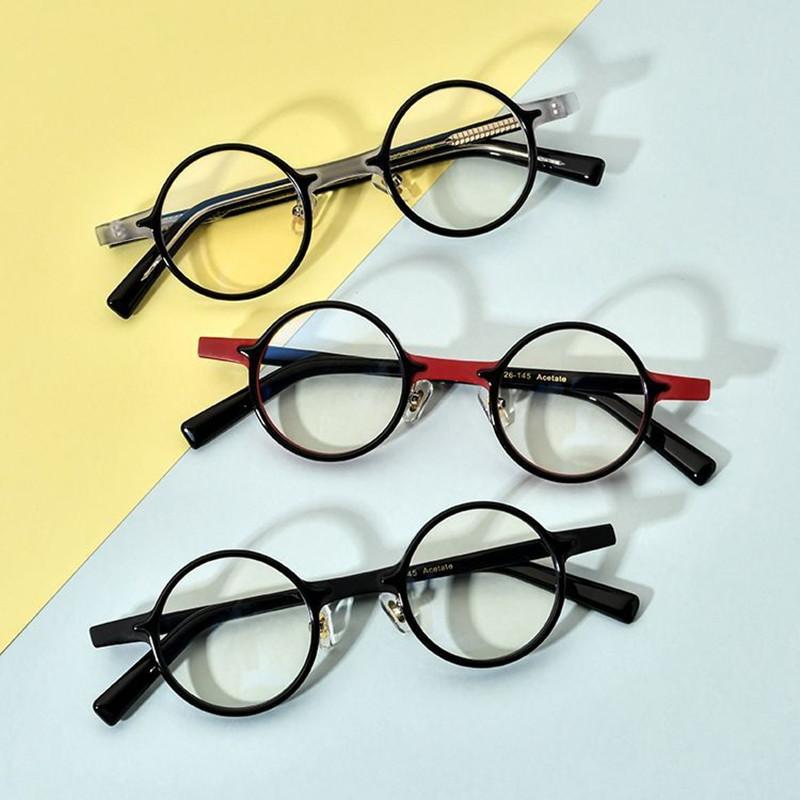 

Fashion Sunglasses Frames Japanese High Quality Acetate Glasses Frame Men Retro Round Multicolor Eyeglasses For Women Clear Lens Prescriptio