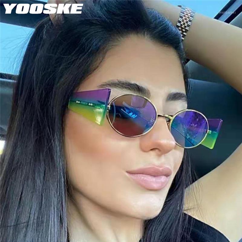 

Sunglasses YOOSKE Round Punk Women Men Metal Vintage Steampunk Sun Glasses Male Unique Design Black Red Eyewear Shades UV400