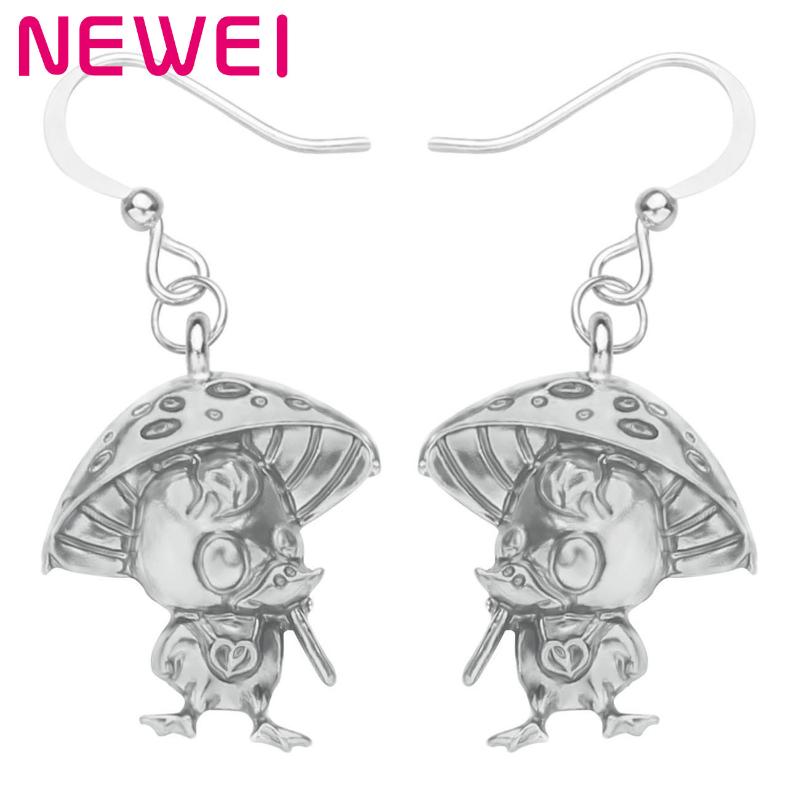 

Dangle & Chandelier Ei Alloy Metal Antique Gold Plated Cute Duck Earrings Cartoon Animal Drop Jewelry For Women Girl Kids Gift Accessories, Silver