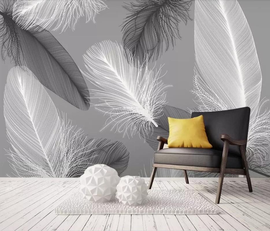 

Wallpapers CJSIR Custom Wallpaper 3d Mural Modern Nordic Feather Background Wall Papers Home Decor Papel De Parede Decors, As the pictures