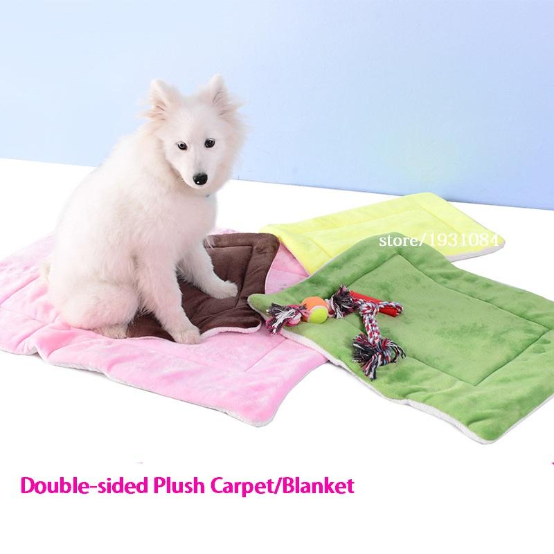 

Dog Cat Blanket Handcrafted Pet Soft Cotton Warm Plush Mat Carpet Cover For Puppy Carpets S M L XL Sizes 4 Colors Kennels & Pens