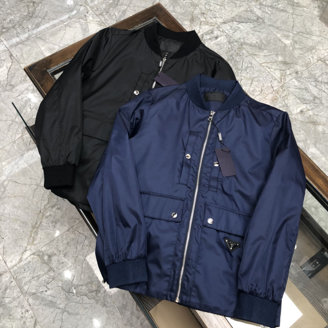 

2021 spring luxury men's bomber jackets high quality multi pocket stitching designer stylish stand collar windproof mens casual coat, Black