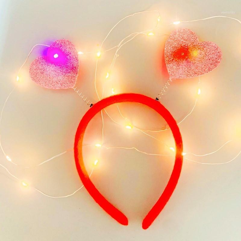 

Party Decoration LED Light Up Headband Heart Hair Hoop Crown Festival Glow Eye Glasses Birthday Props Costume