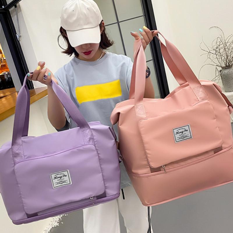 

Duffel Bags Fashion Women's Shoulder Bag Female Travel Handbag Foldable Large Capacity Shopping Waterproof Oxford Multi-pockets Tote, 08
