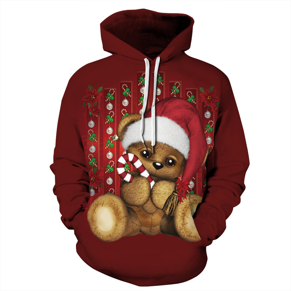 

Hoodie Fleeces Sweater Hoody2021 Christmas animal 3D digital printing Hooded Sweater cover loose autumn and winter girl, Raccoon