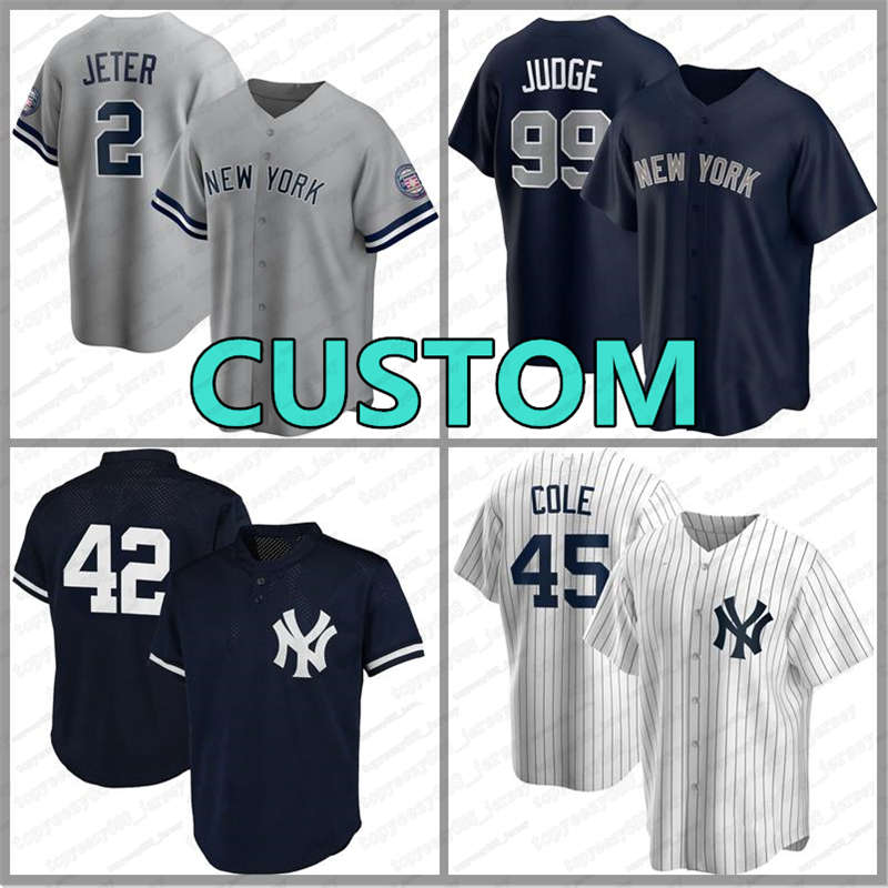

45 Gerrit Cole New Custom York Jersey 99 Aaron Judge Yankee Mens Baseball 2 Derek Jeter Women Don Mattingly Youth 3 Babe Ruth DJ LeMahieu, Blue;black