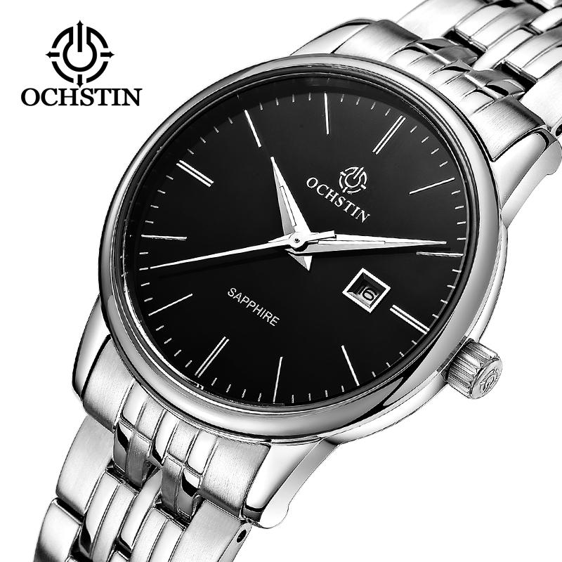 

Wristwatches OCHSTIN Brand High Quality Business Bracelet Quartz Watches Woman Fashion Stainless Steel Calendar Waterproof Wrist Watch, Silver black
