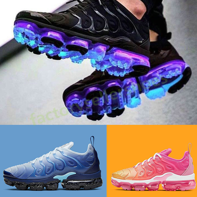 

TN Plus Running Shoes For Men Women Royal Persian Violet Black Volt Rainbow Grape Bleached Aqua Designer Triple Black Trainer Sport Sneakers
