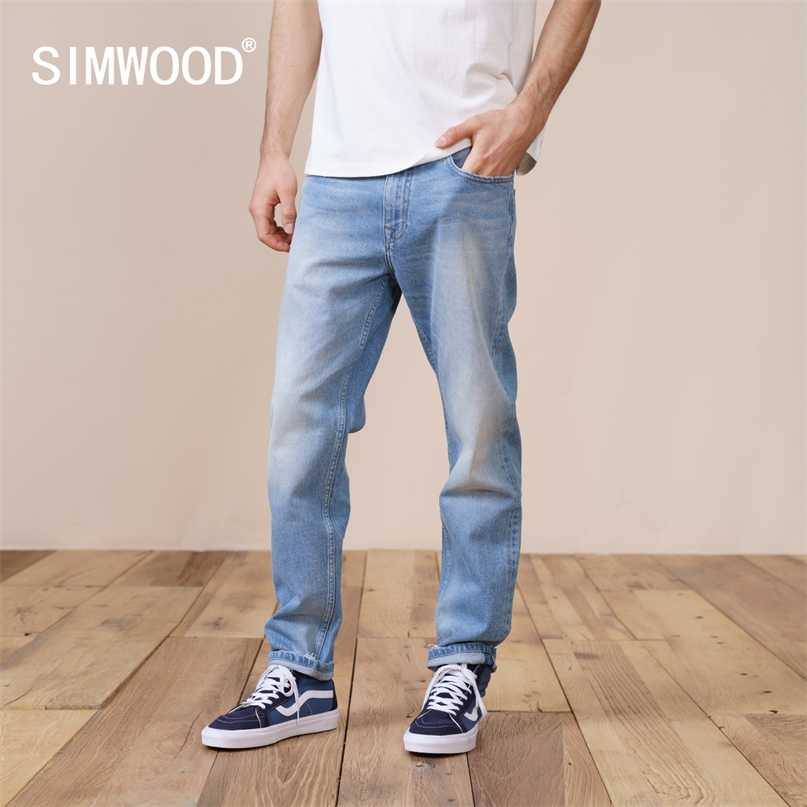

Autumn Regular Straight Jeans Men Fashion Ripped Casual Denim Trousers Plus Size Brand Clothing SK130189 211108, Light blue