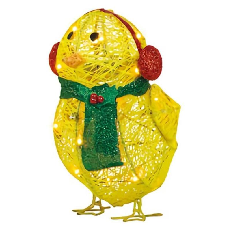 

Christmas Decorations LED Chick Ornament Scarf Luminous Yellow Decoration Desktop Crafts Creative Night Light