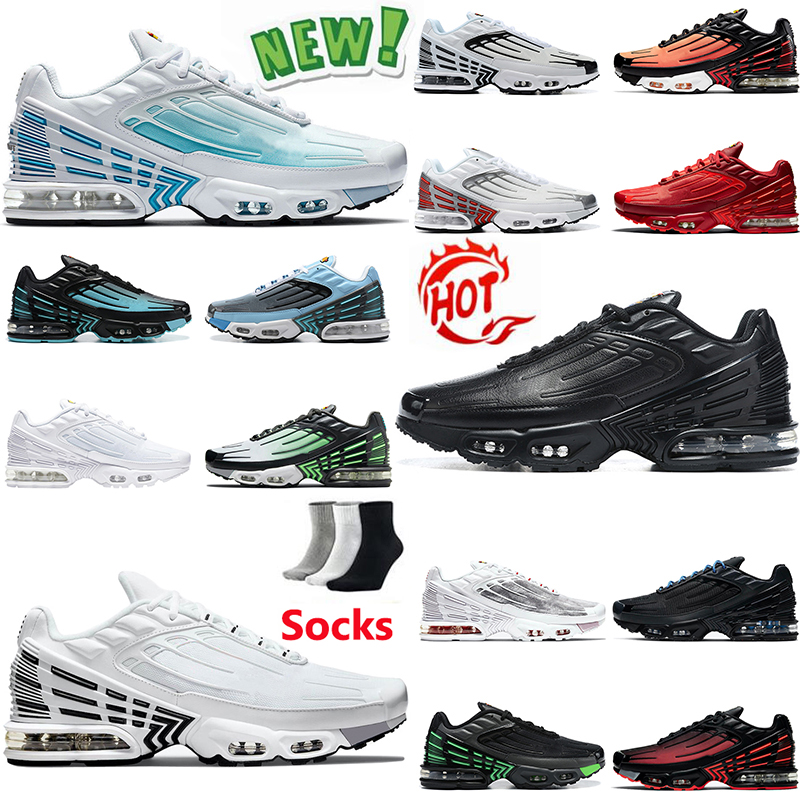 

turned 2021 plus tn 3 designers running shoes tennis sports mens womens leather all black neon ghost green white trainers rainbow outdoor sneakers size 36-45, Color#1 triple black leather 39-45