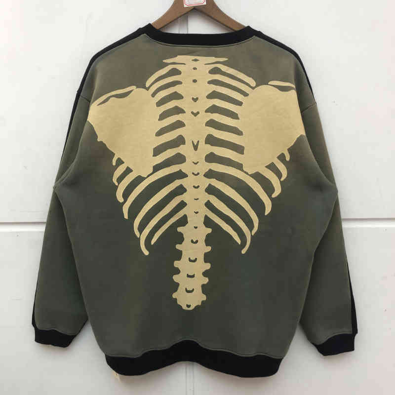 

2021FW Kapital Sweatshirts Men Women 1:1 High Quality Crazing Skeleton Bone Printing Hoodie Kapital Crewneck