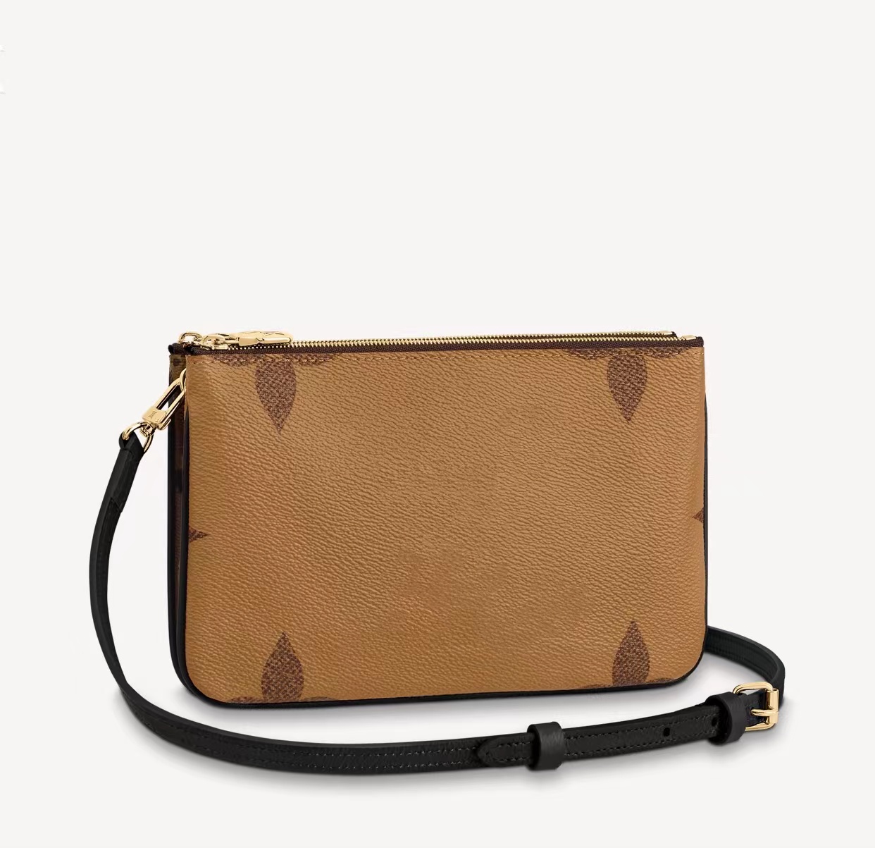 

Double Zip Pochette Clutch Bags M69203 Giant Reverse Canvas 2 Combine Zipper Pochettes With Removable Strap Women Classic Crossbody Bag M60460, Brown