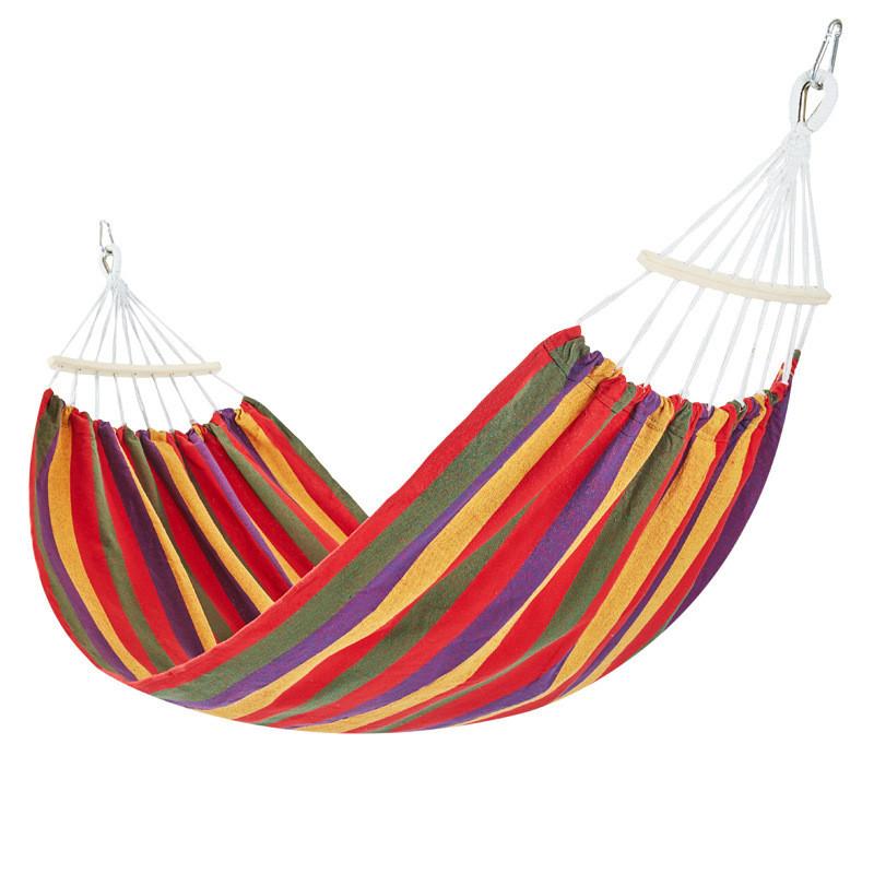 

Camp Furniture Portable Camping Hammock Garden Home Travel Backyard Swing Bed Canvas Stripe Hang Double Single Size Outdoor