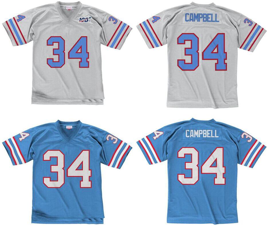 

Stitched football Jersey 34 Earl Campbell 1980 Mitchell & Ness retro Rugby jerseys Men Women Youth S-6XL, Stitched jersey